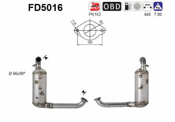 As FD5016 Diesel particulate filter DPF FD5016