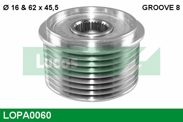 Lucas engine drive LOPA0060 Freewheel clutch, alternator LOPA0060