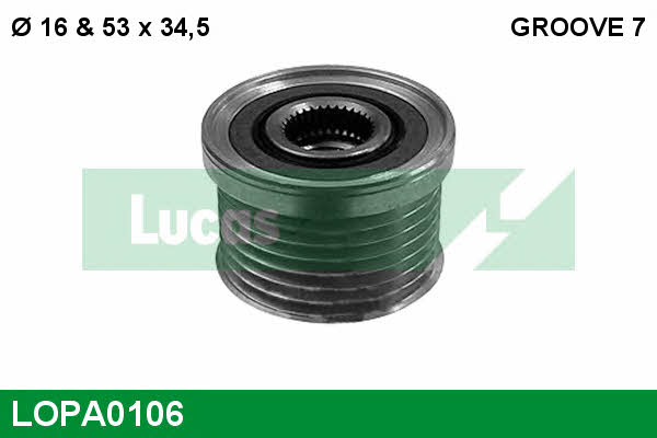 Lucas engine drive LOPA0106 Freewheel clutch, alternator LOPA0106