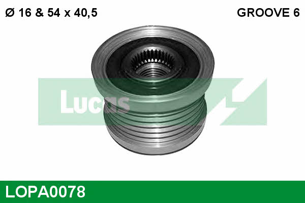 Lucas engine drive LOPA0078 Freewheel clutch, alternator LOPA0078