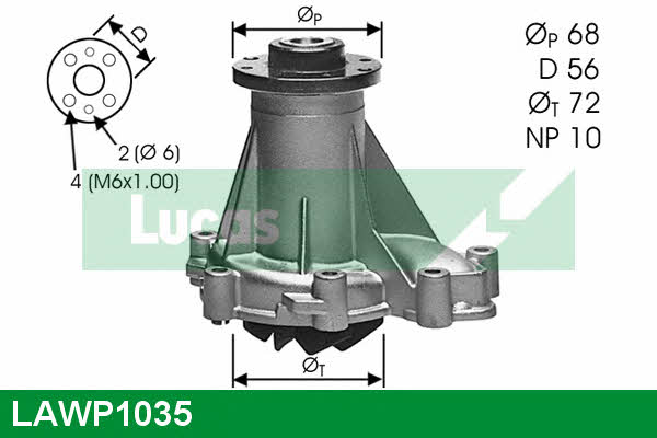 Lucas engine drive LAWP1035 Water pump LAWP1035