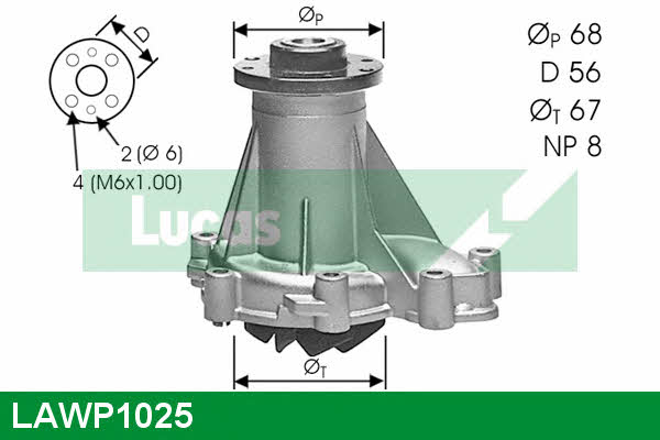 Lucas engine drive LAWP1025 Water pump LAWP1025