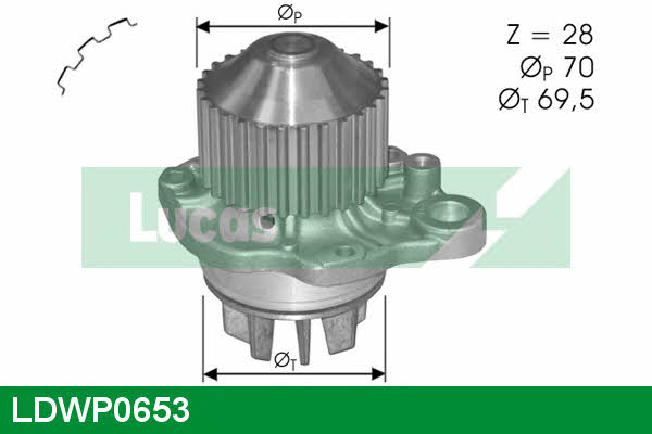 Lucas engine drive LDWP0653 Water pump LDWP0653