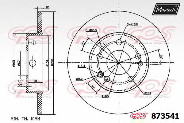 MaxTech 873541.6980 Brake disc 8735416980