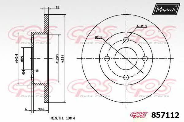 MaxTech 857112.6880 Brake disc 8571126880