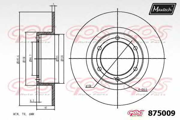 MaxTech 875009.6880 Brake disc 8750096880