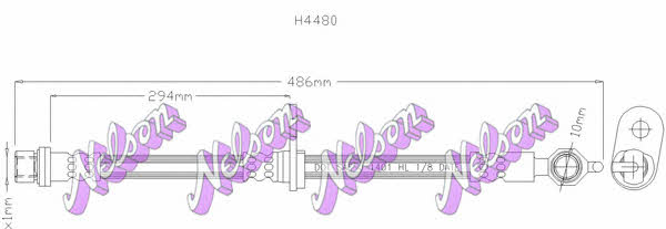 Brovex-Nelson H4480 Brake Hose H4480