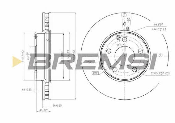 Bremsi DBB252V Front brake disc ventilated DBB252V