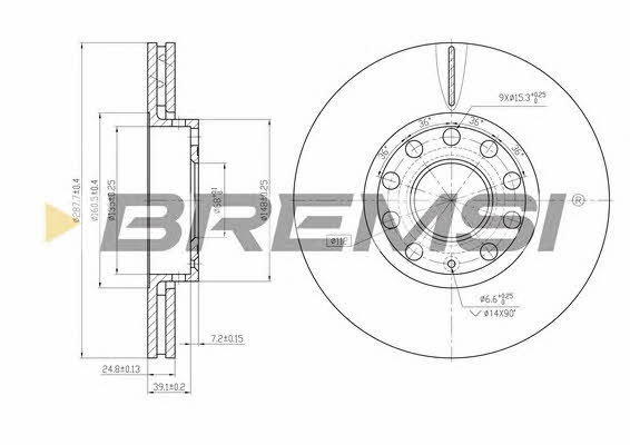 Bremsi DBB706V Front brake disc ventilated DBB706V