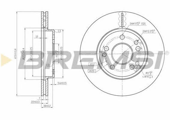 Bremsi DBA181V Front brake disc ventilated DBA181V