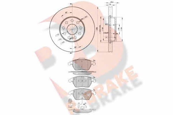  3R15675615 Front ventilated brake discs with pads, set 3R15675615