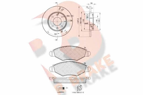  3R14394298 Brake discs with pads front non-ventilated, set 3R14394298