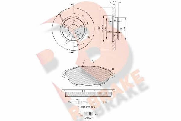  3R11224683 Front ventilated brake discs with pads, set 3R11224683