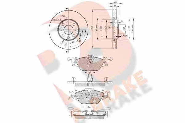 R Brake 3R12497879 Front ventilated brake discs with pads, set 3R12497879