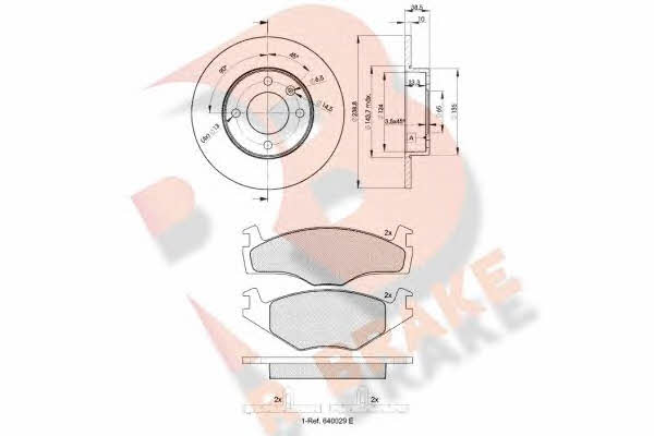  3R10483325 Brake discs with pads front non-ventilated, set 3R10483325