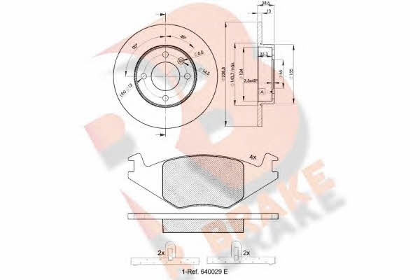  3R04613325 Brake discs with pads front non-ventilated, set 3R04613325