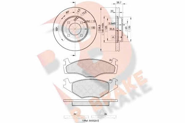  3R04593975 Front ventilated brake discs with pads, set 3R04593975