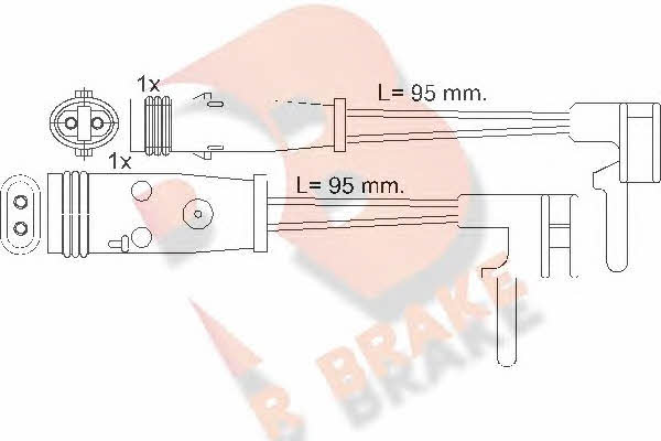R Brake 610333RB Warning contact, brake pad wear 610333RB