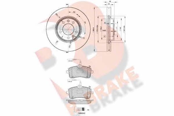 R Brake 3R16564685 Front ventilated brake discs with pads, set 3R16564685