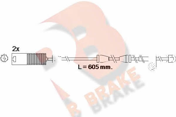 R Brake 610390RB Warning contact, brake pad wear 610390RB