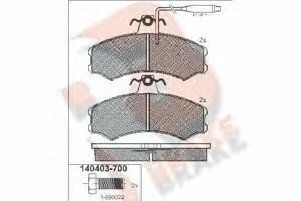 R Brake RB0403-700 Brake Pad Set, disc brake RB0403700