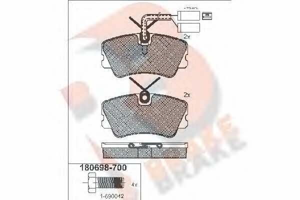 R Brake RB0698-700 Brake Pad Set, disc brake RB0698700