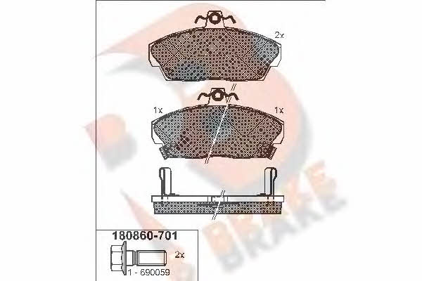 R Brake RB0860-701 Brake Pad Set, disc brake RB0860701