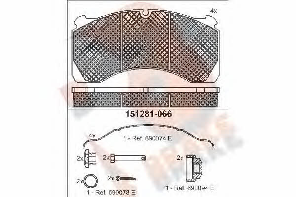 R Brake RB1281-066 Brake Pad Set, disc brake RB1281066