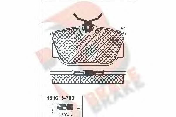 R Brake RB1613-700 Brake Pad Set, disc brake RB1613700