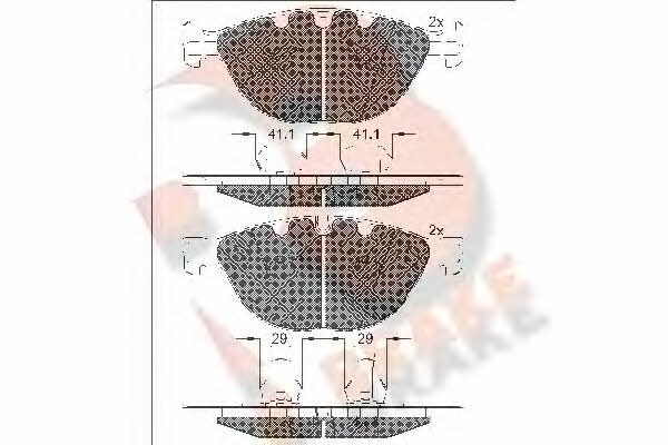 R Brake RB1972 Brake Pad Set, disc brake RB1972