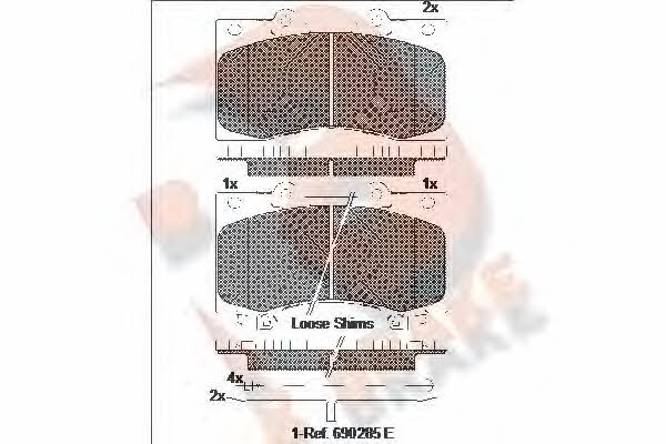 R Brake RB2051 Brake Pad Set, disc brake RB2051