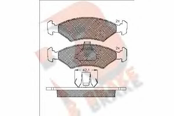 R Brake RB1142 Brake Pad Set, disc brake RB1142