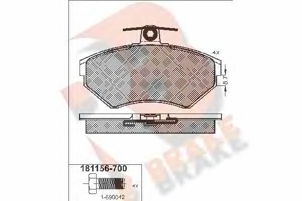 R Brake RB1156-700 Brake Pad Set, disc brake RB1156700