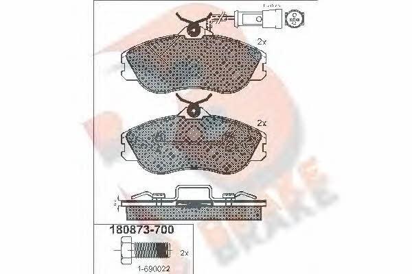 R Brake RB0873-700 Brake Pad Set, disc brake RB0873700