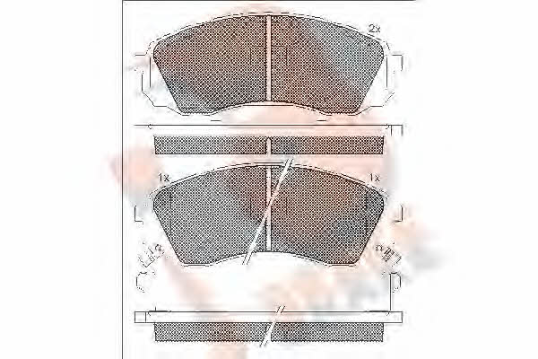 R Brake RB1911 Brake Pad Set, disc brake RB1911