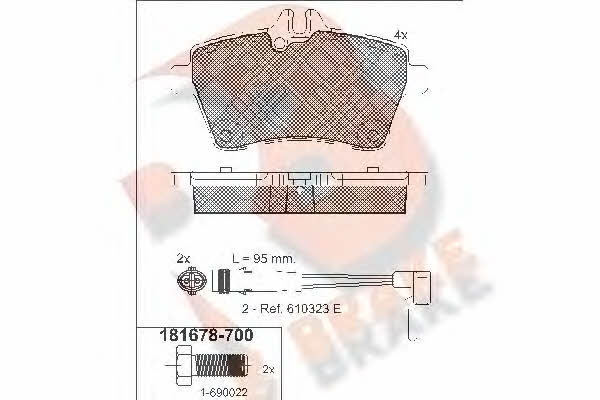 R Brake RB1678-700 Brake Pad Set, disc brake RB1678700