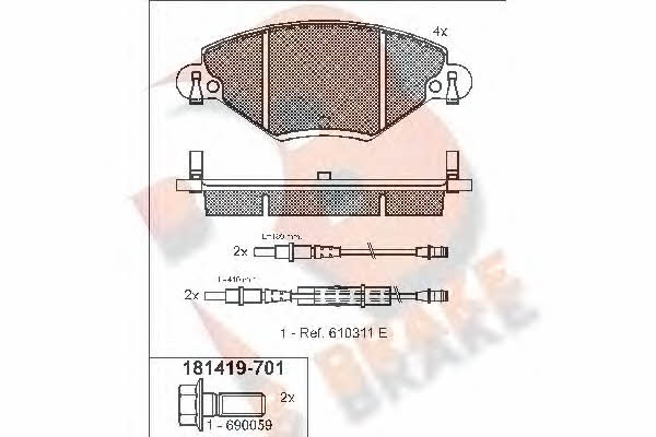 R Brake RB1419-701 Brake Pad Set, disc brake RB1419701