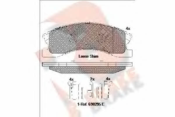 R Brake RB2075 Brake Pad Set, disc brake RB2075