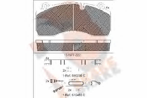 R Brake RB1977-222 Brake Pad Set, disc brake RB1977222