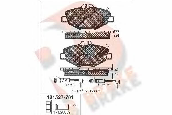 R Brake RB1527-701 Brake Pad Set, disc brake RB1527701
