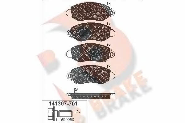 R Brake RB1367-701 Brake Pad Set, disc brake RB1367701