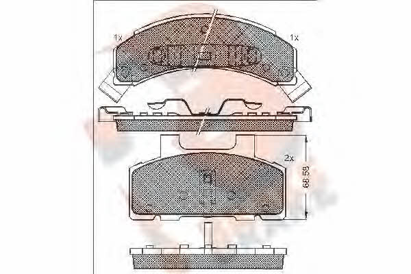 R Brake RB1414 Brake Pad Set, disc brake RB1414