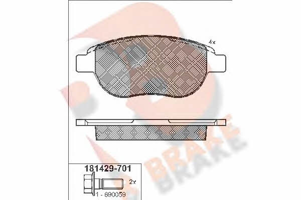 R Brake RB1429-701 Brake Pad Set, disc brake RB1429701