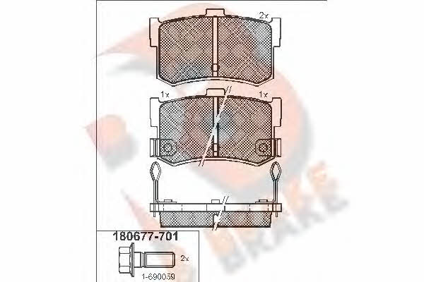 R Brake RB0677-701 Brake Pad Set, disc brake RB0677701