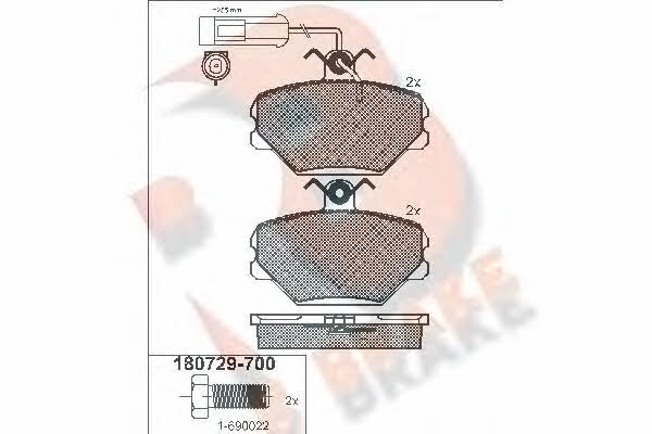 R Brake RB0729-700 Brake Pad Set, disc brake RB0729700