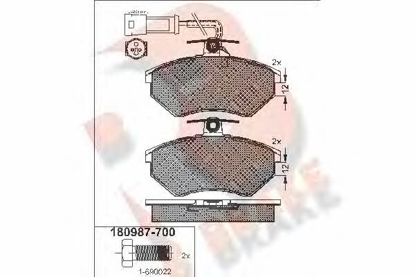R Brake RB0987-700 Brake Pad Set, disc brake RB0987700