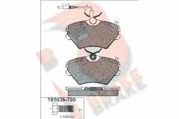 R Brake RB1035-700 Brake Pad Set, disc brake RB1035700