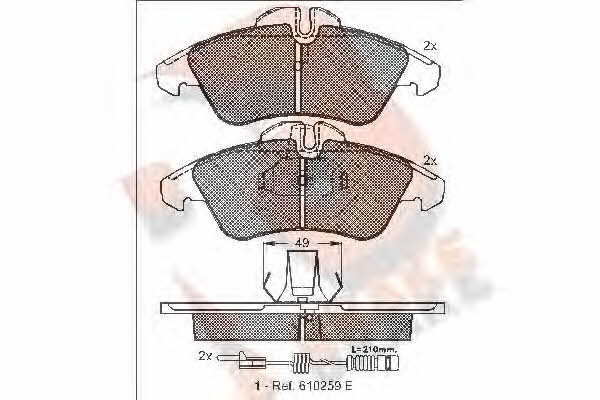 R Brake RB1104 Brake Pad Set, disc brake RB1104