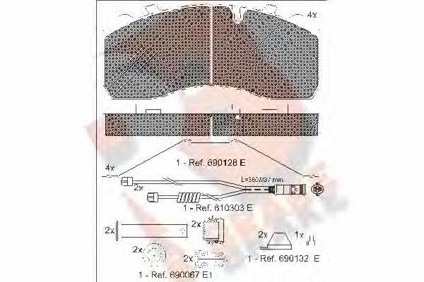 R Brake RB1254-120 Brake Pad Set, disc brake RB1254120