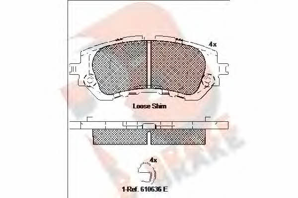 R Brake RB2180 Brake Pad Set, disc brake RB2180